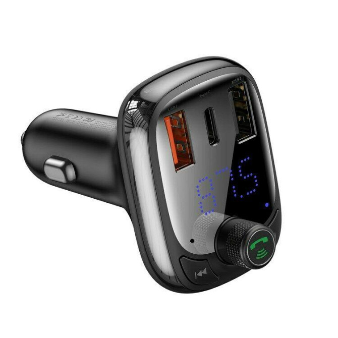 FM трансмітер модулятор Baseus S-13 Bluetooth 5.0 c функцією зарядки (Чорний, 2xUSB, 1xType-C) Николаев - изображение 3