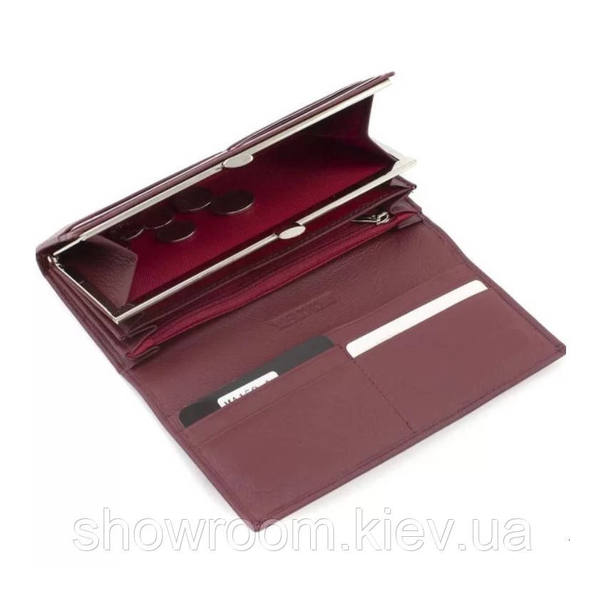 Жіночий шкіряний зручний гаманець Marco Coverna (051) бордовий Київ - фото 6