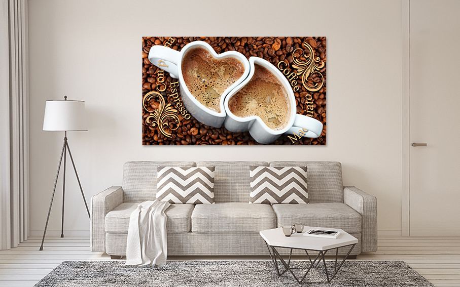 Картина полотно у вітальню / спальню  Чашечка кави   MLP_159  ( 60х30см ) 50x100 см Київ - фото 2
