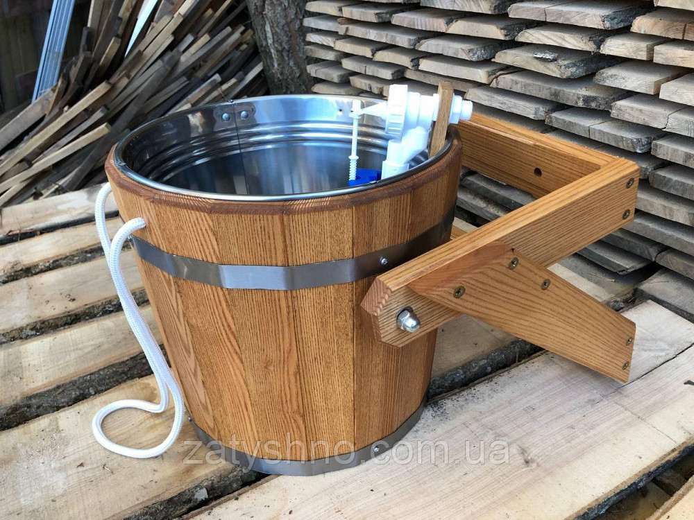 Ведро-водопад с нержавеющей вставкой 20 л, ясень Киев - изображение 4