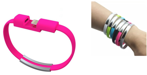 Кабель-браслет iPhone 5/5S/6/6+/iPad, рожевий RTL Вінниця
