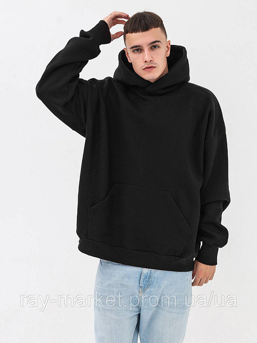 Худи оверсайз утепленное RAY OVERSIZE мужское черное (U0404M-Black) Киев - изображение 3