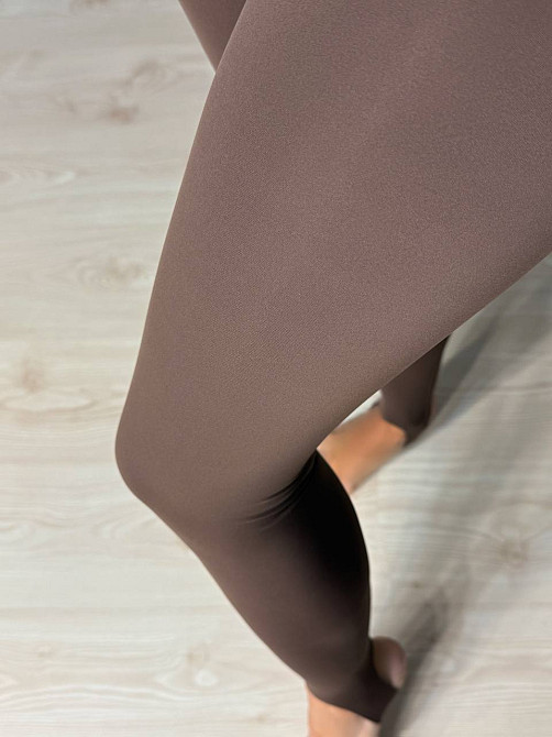 Лосины женские A-N 1721 со штрипками фиксаторами дайвинг с высокой посадкой коричневые, коричневый, L Киев - изображение 6