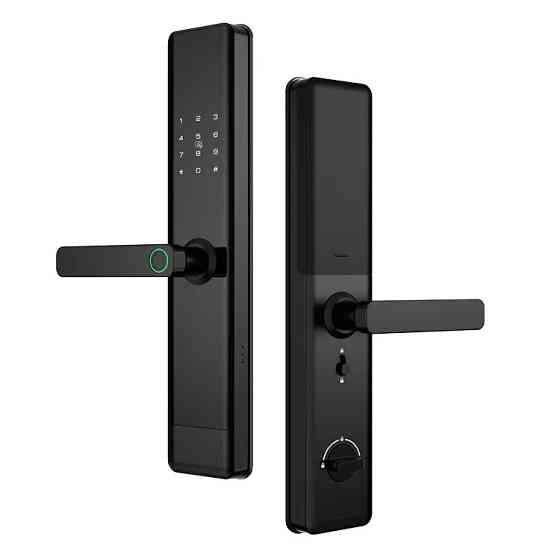Умный дверной замок кодовый с Wi-Fi, отпечатком пальца и ключ-картой,черный Каменец-Подольский