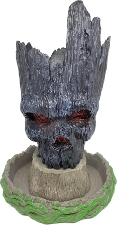 Горщик для квітів та канцелярії Грут Groot G10 Чорний череп + підставка пень Вінниця