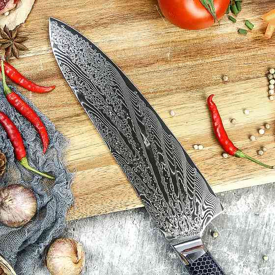 Професійний ніж шеф кухаря 20,5 см із дамаської сталі GRILLI 777141 Код: 012314 Рівне