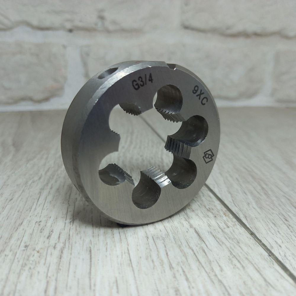 Плашка G 3/4 трубная цилиндрическая Стандарт для нарезания резьбы по металлу и трубам, инструмент Харьков - изображение 1