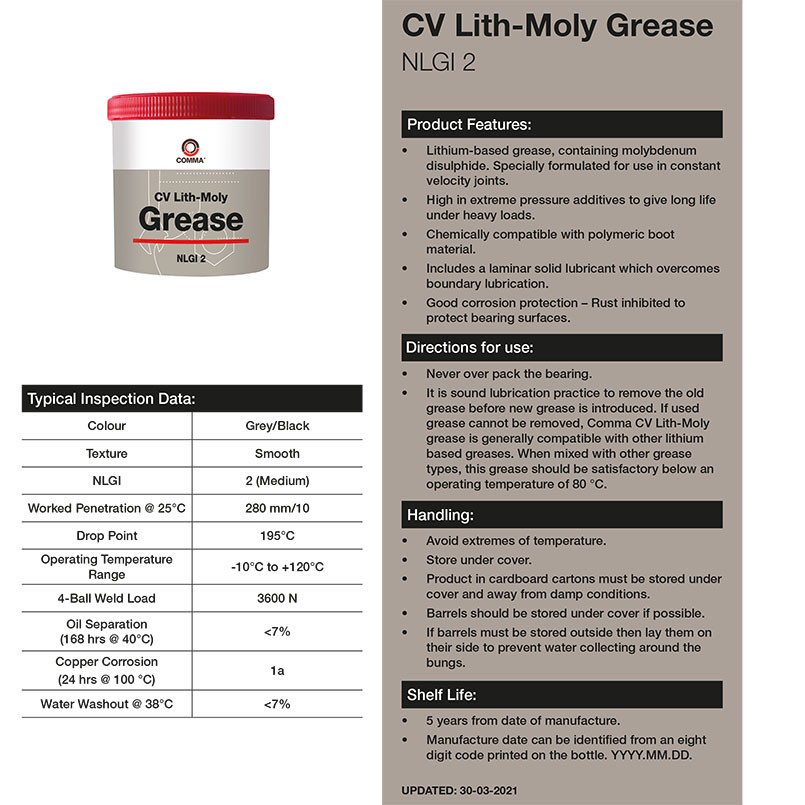 Змазка Comma C.V. Grease пластична літієва чорна 500г Львів - фото 2