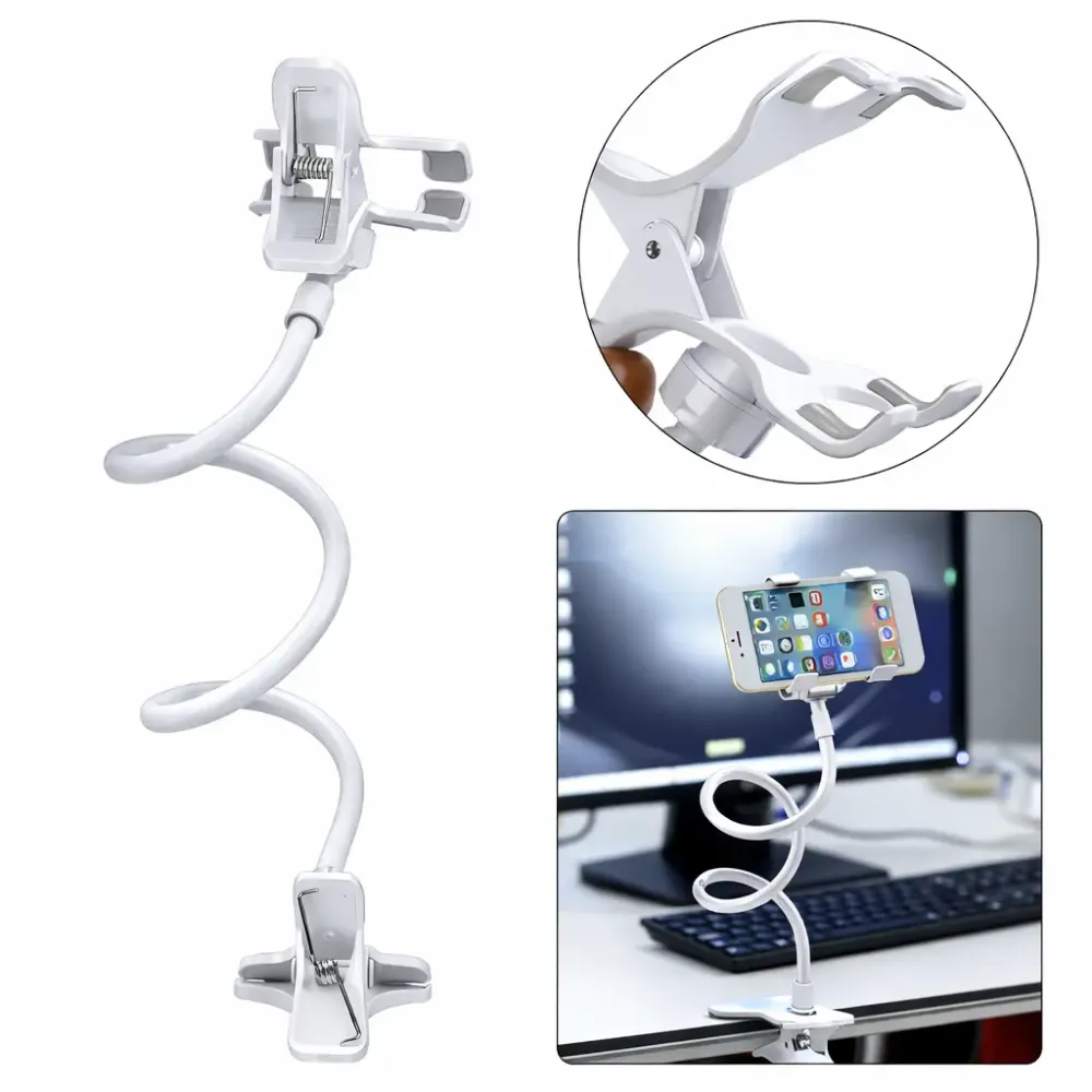 Гибкий держатель штатив для телефона с прищепкой Белый Коломыя - изображение 2