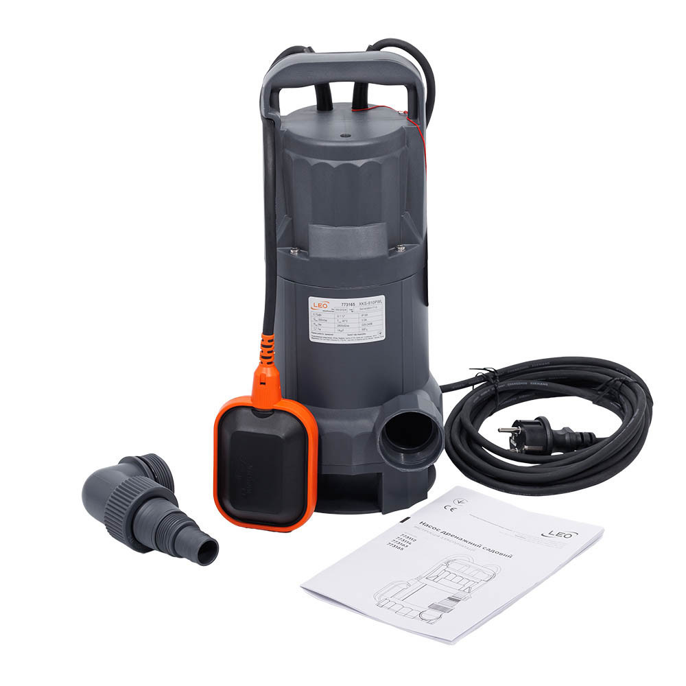 Насос дренажний садовий 0.75кВт Hmax 9м Qmax 300л/хв (част. до 35мм) LEO (773165) Рівне - фото 2