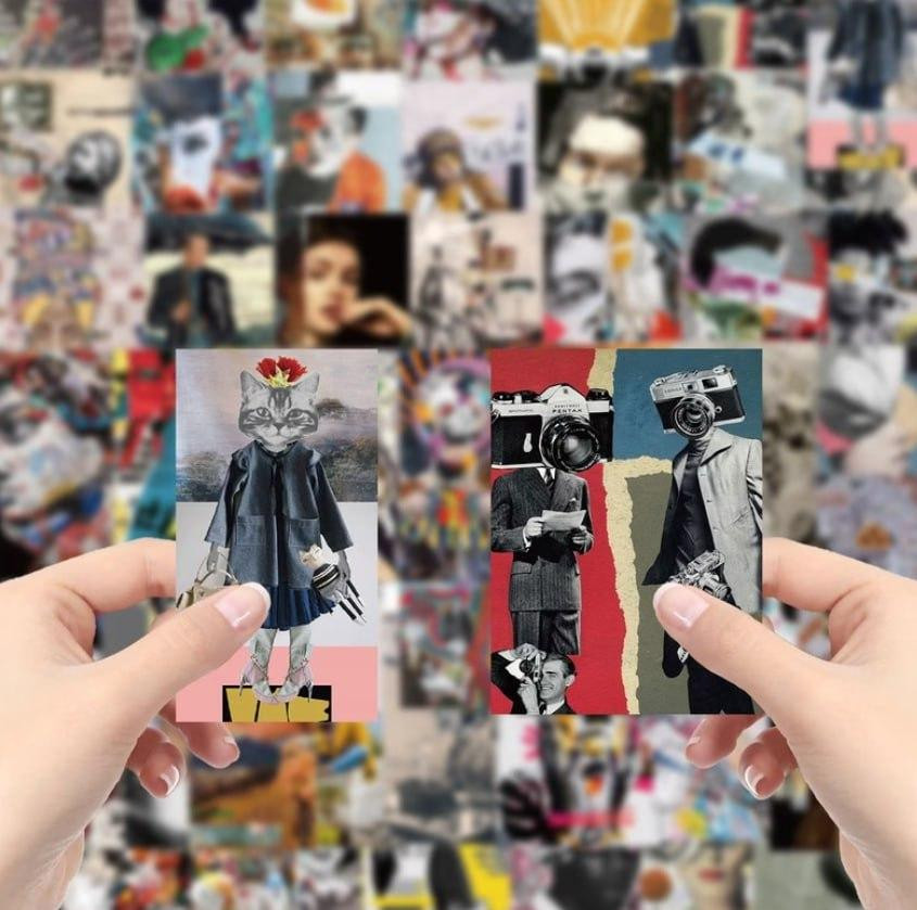 Набір арт-наклейок у стилі колаж, 50 шт Київ - фото 3