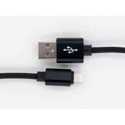 Дата кабель USB 2.0 AM to Lightning 1.0m black Dengos (NTK-L-MT-BLACK) Винница