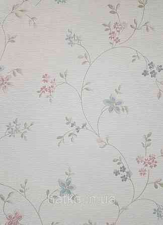 Шпалери вінілові на флізеліні A.S.Creation Maison charme 0.53x10 прованс квіти листя рожеві блакитні зелені Київ