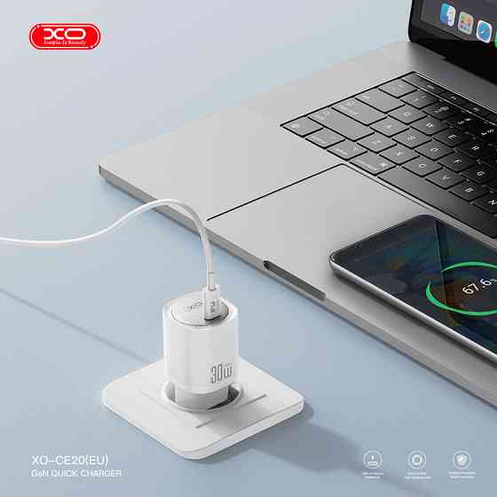 Мережевий зарядний пристрій XO CE20 PD30W/PPS33W 1USB-C + Type-C кабель білий Львів