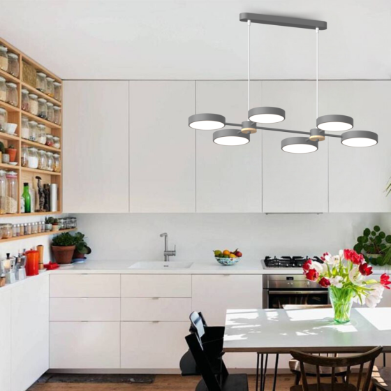 SIRIUS Люстра підвісна світлодіодна Sirius B X13284/6 GREY+WOOD сіра Киев