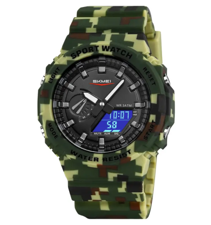 Чоловічий наручний годинник Skmei 2351 (Зелений камуфляж) Вінниця