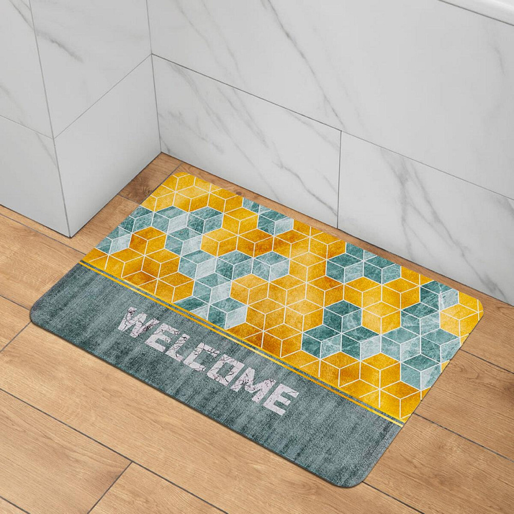 Вологопоглинаючий килимок 38х58х3мм "Ласкаво просимо" куби (D) SW-00001561 Дніпро - фото 5