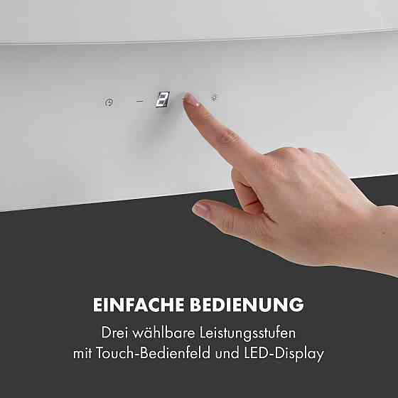 Вытяжка Antonia без головы 90 см 350 м³/ч сенсорная панель управления EEC B стекло белое 90 см | Белый Ровно