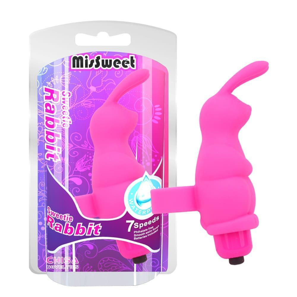 Вибратор для клитора на палец Chisa Mis Sweet Sweetie Rabbit в форме кролика, розовый Sex Aura Киев - изображение 4