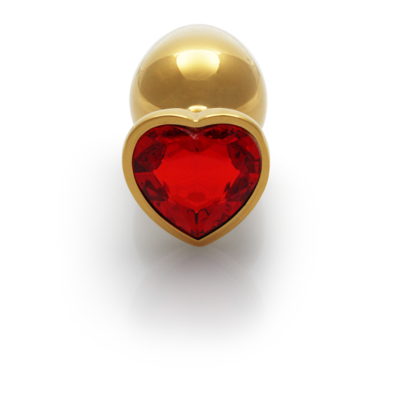 Анальна пробка - Ouch! Metal Butt Plug Medium Gold/Ruby Red Sex Aura Київ