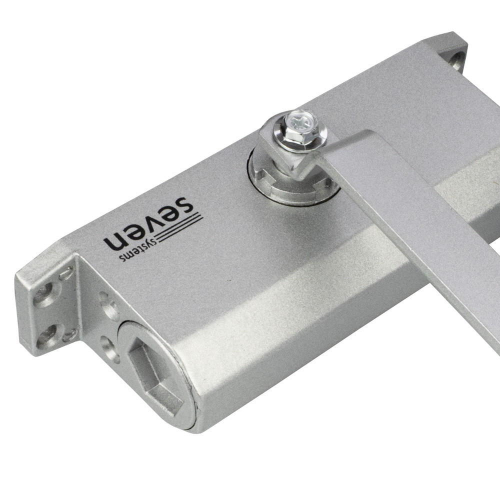 Доводчик дверей 40-65 кг SEVEN DC-7742HP silver (механізм фіксації дверей) Київ - фото 10