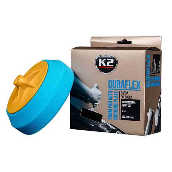 Губка полірувальна K2 Duraflex жорстка для лакофарбових покриттів 150х50мм блакитна Київ