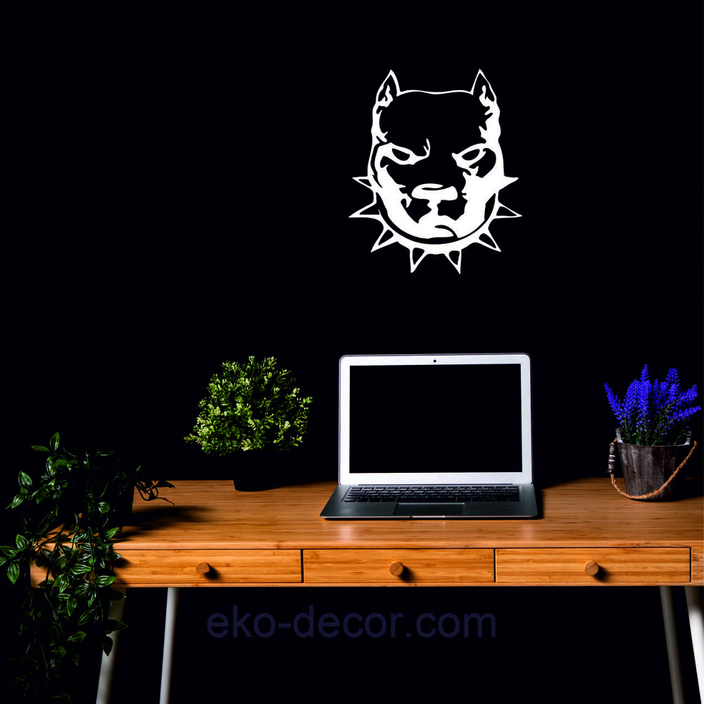 Декоративное настенное Панно «Питбуль», Декор на стену 70*59 см, Белый Киев - изображение 3