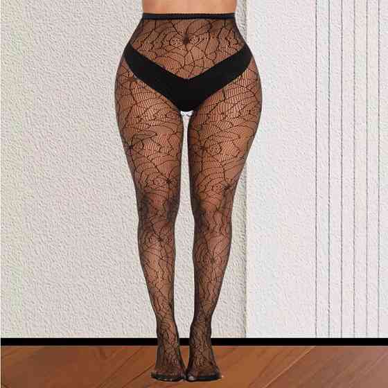 Колготки з павутиною в сітку one size чорний Київ