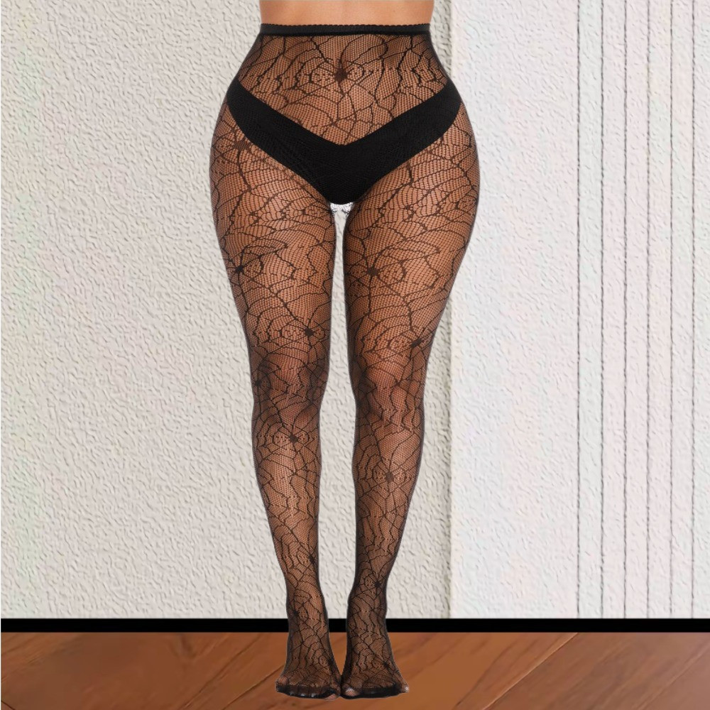 Колготки з павутиною в сітку one size чорний Київ - фото 2