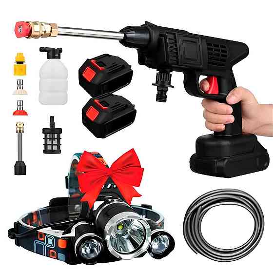 Акумуляторна мийка високого тиску + Подарунок Налобний ліхтар T6+2XPE, RJ-3000 / Міні-мийка для авто Київ