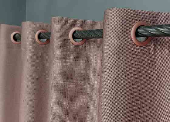 Комплект штор на люверсах VR-Textil Рогожка TERRA LUXE № 1863ш Пудровый 150х270 см 2 шт (37-0278) Киев