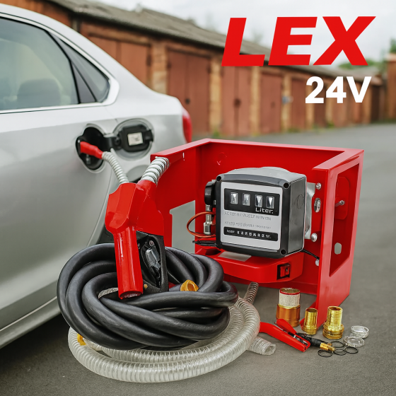 Міні АЗС LEX заправка дизеля 24V 350 Вт  з механічним лічильником універсальна заправка пального Львів