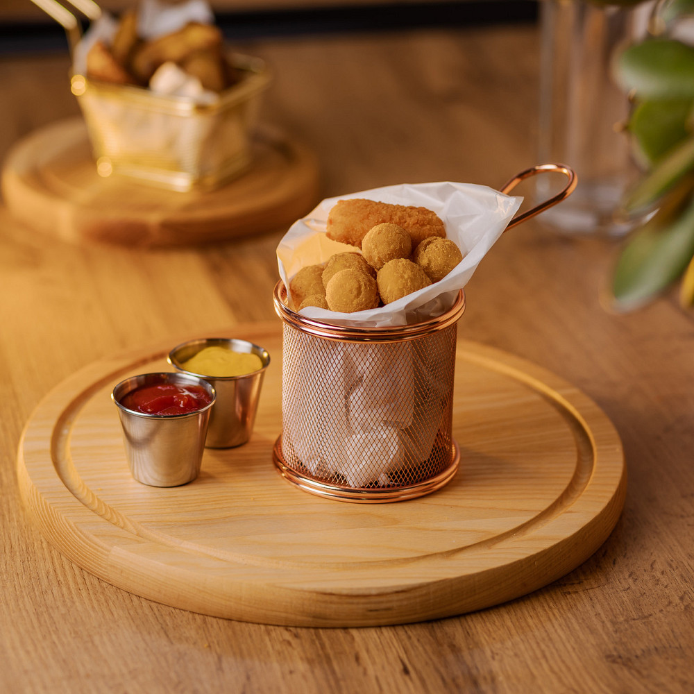 Zhongjing Кошик сервірувальний для картоплі фрі та снеків 9×9×9 см Рожевий HP-19-5-R Київ - фото 6