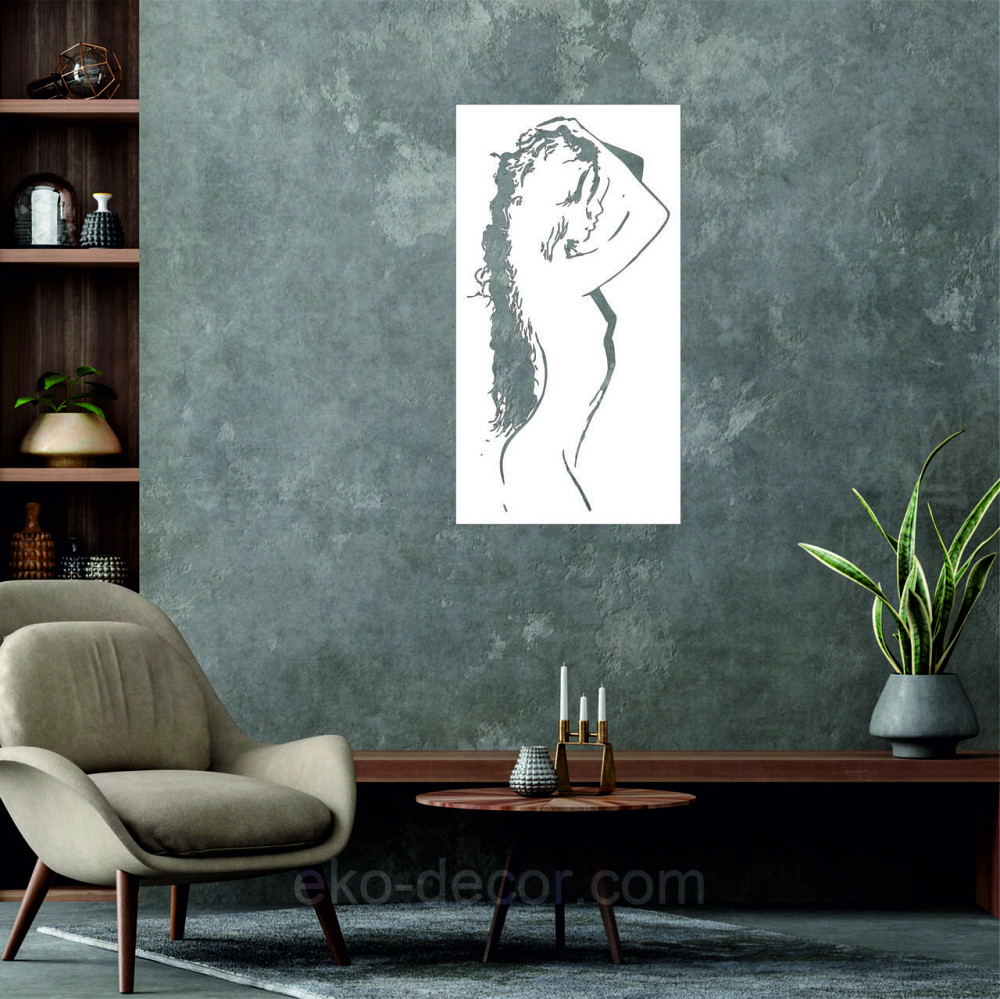 Декоративное настенное Панно «Силуэт женщины», Декор на стену 110*58 см, Белый Киев - изображение 7