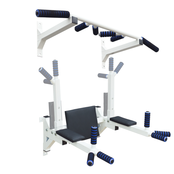 Комплект турнік бруси і прес настінні підйомні складні для дому Білий Київ