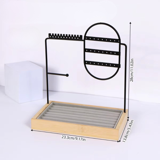 Настольная стойка для украшений,цепочек, браслетов, колец, деревянная, органайзер для драгоценностей и аксессуаров 28х23.3х13.8 см Каменец-Подольский