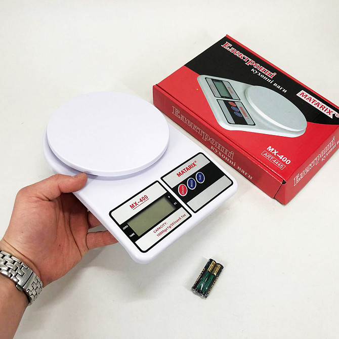 Ваги для кухні в грамах MATARIX MX-400 10 кг, Ваги для кавового порошку, Маленькі UK-408 електронні ваги Київ - фото 10
