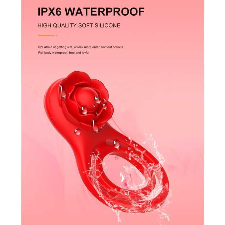 Смарт віброкольце на пеніс і мошонку Love Spouse "Троянда" червоний Вінниця - фото 11