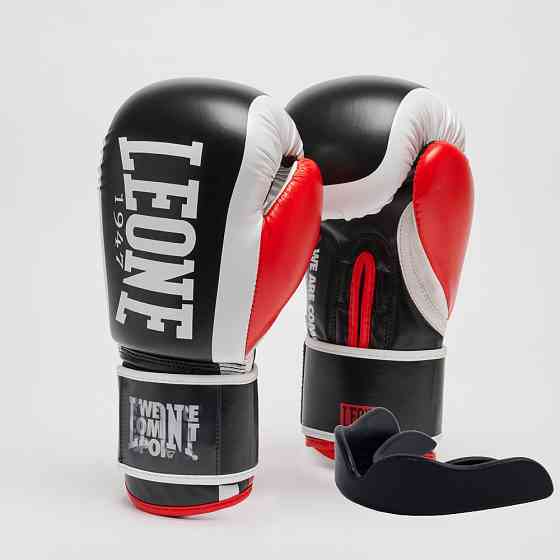 Боксерські рукавиці Leone GN333 LOGO WACS Black 10 унцій (капу в комплекті) Кам'янське