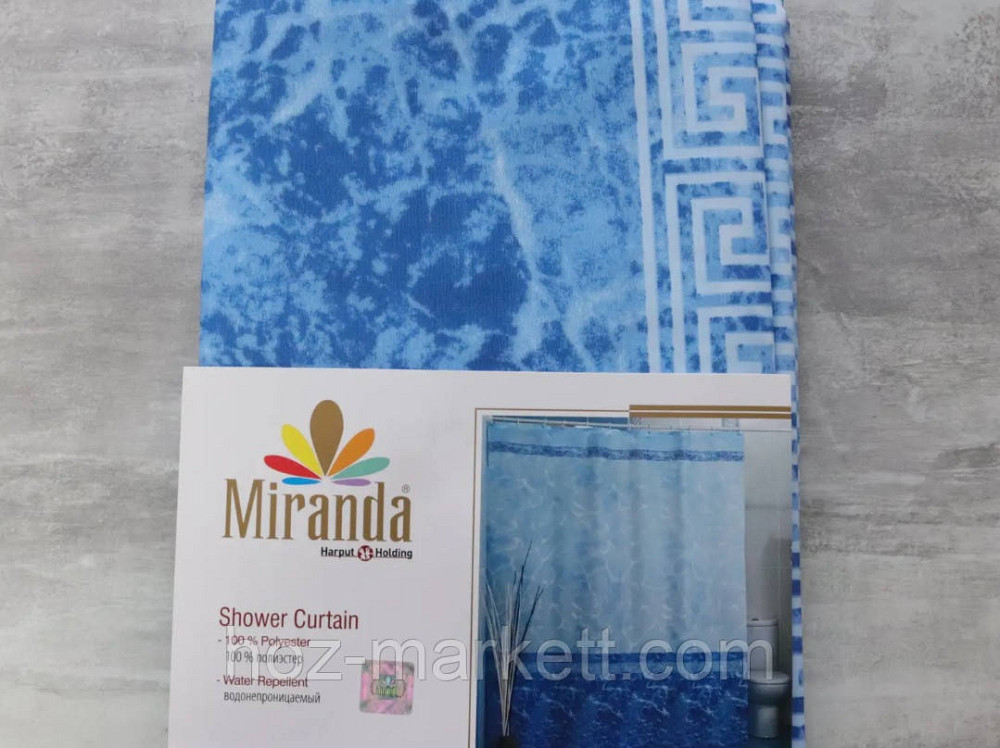 Шторка для душа Miranda Mermer su 180 х 200 см голубая производство Турция Харьков - изображение 3