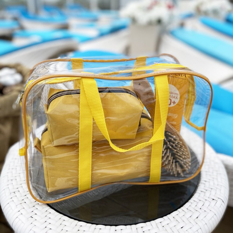 Набір для пляжу - сумка та дві косметички KBeach-yellow (Жовтий) Суми - фото 3