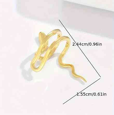 Каффа на ухо в виде змеи, золотистая серьга без прокола Киев