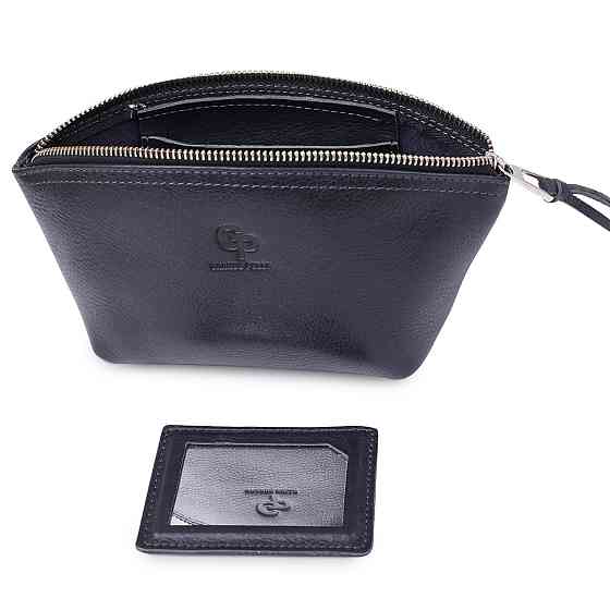 Шкіряна жіноча косметичка GRANDE PELLE 11570 Чорний Київ