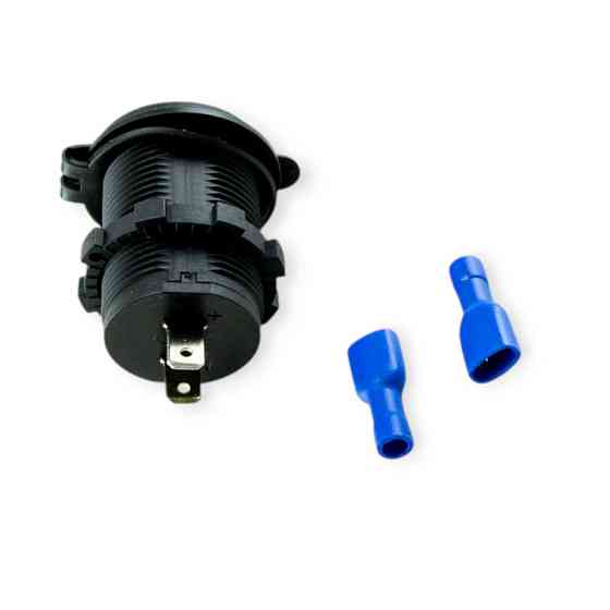 Гніздо врізне 2 USB швидка зарядка QC 3,0 з підсвічуванням синій Мукачево