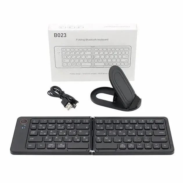 Складная  портативная мини Bluetooth-клавиатура B023 для Android, IOS, Windows (eng/ru) Black,67 клавиш Одесса - изображение 11