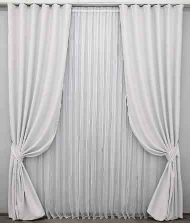 Комплект готових штор VR-Textil Блекаут Midnight № 1223ш Світло-сірий 150х250 см 2 шт (39-914) Київ