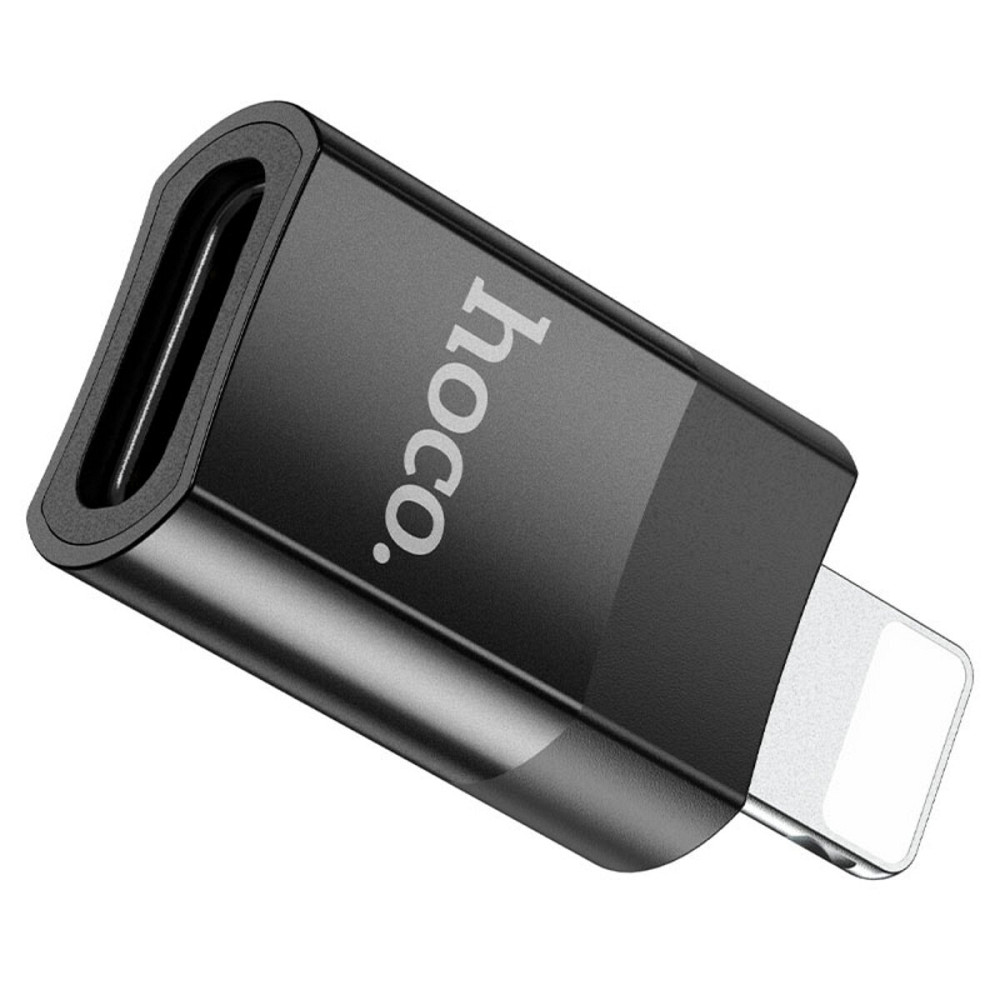 Кабель-перехiдник HOCO UA17 iP Male to Type-C female USB2.0 adapter Black Київ - фото 2