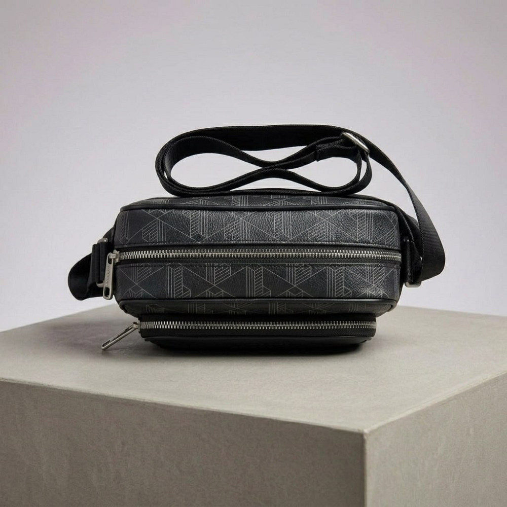 Мужская брендовая сумка, борсетка на плечо Лакоста, Lacoste (3650) black Киев - изображение 4