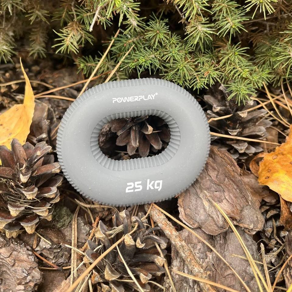 Еспандер кистьовий силіконовий PowerPlay PP-4336 Hand Grip Large 25 кг. Сірий Каменское - изображение 5