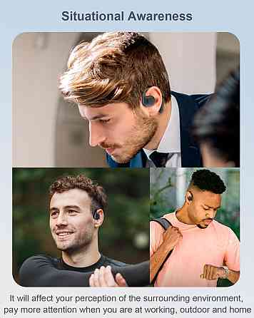 Наушники беспроводные открытого типа Open-Ear, Bluetooth для бега, спорта, фитнеса, водонепроницаемые IPX5 Киев